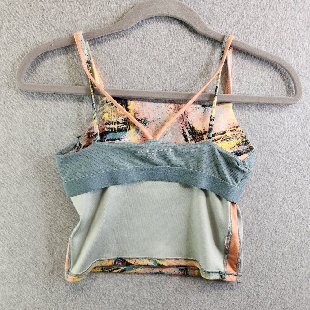 Athleta Girl Sports Bra Girls 12 Simone Biles Brushstroke Tank Because I Can - Picture 8 of 14